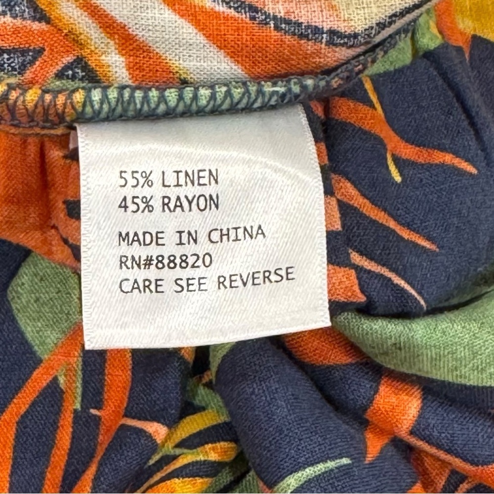 Panama Jack Size XL Tropical Hawaiian Linen Elastic Waist Pockets Pull-On Pants - Picture 4 of 6